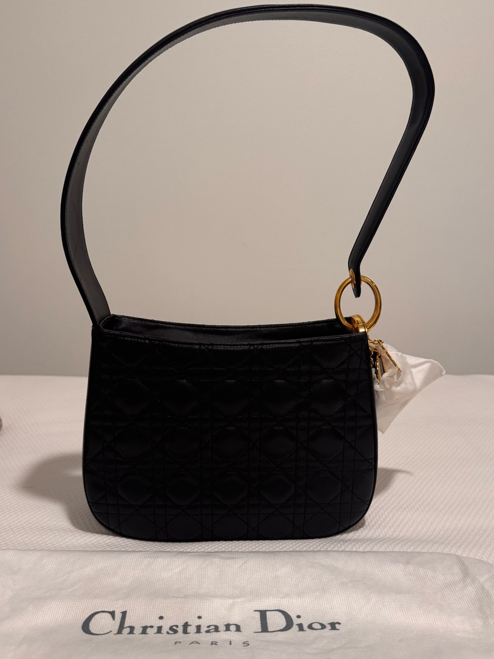 Christian Dior Cannage Stitch Leather Shoulder Bag